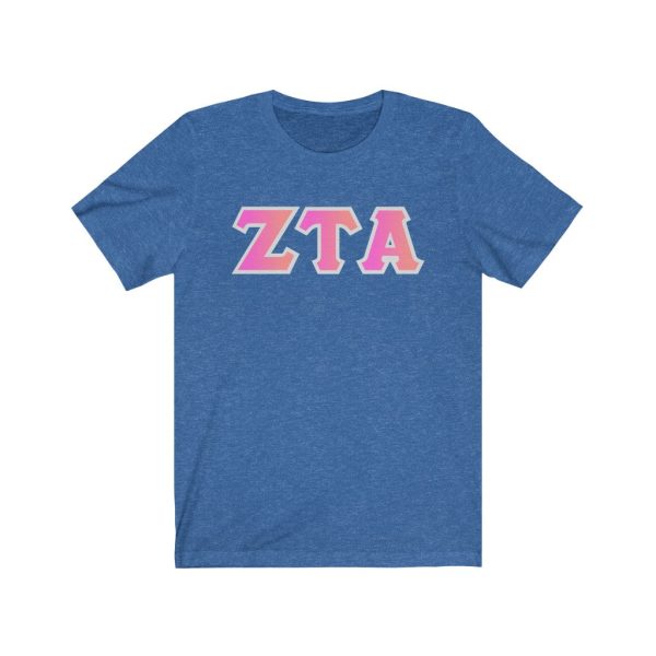 Zeta Tau Alpha Printed Letters | Bubble Gum T-Shirt Online now