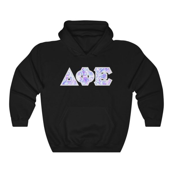 Delta Phi Epsilon Printed Letters | Cotton Candy Tie-Dye Hoodie Online