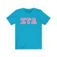 Zeta Tau Alpha Printed Letters | Bubble Gum T-Shirt Online now