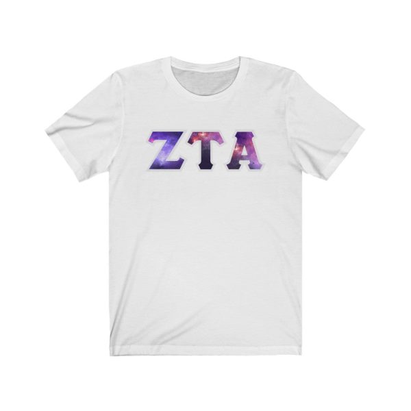 Zeta Tau Alpha Printed Letters | Galaxy T-Shirt Online Hot Sale