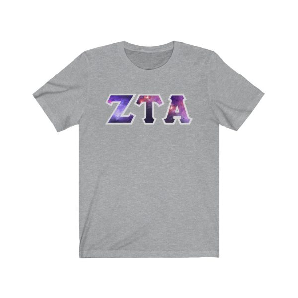 Zeta Tau Alpha Printed Letters | Galaxy T-Shirt Online Hot Sale