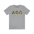 Alpha Omicron Pi Printed Letters | Camouflage T-Shirt For Sale