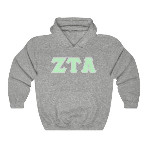 ZTA Printed Letters | Mint with Grey Border Hoodie Online