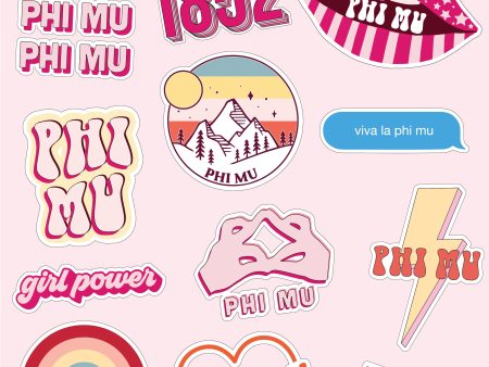 Phi Mu Girl Power Sticker Sheet For Discount