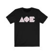 Delta Phi Epsilon Printed Letters | Chalky Hearts T-Shirt For Cheap