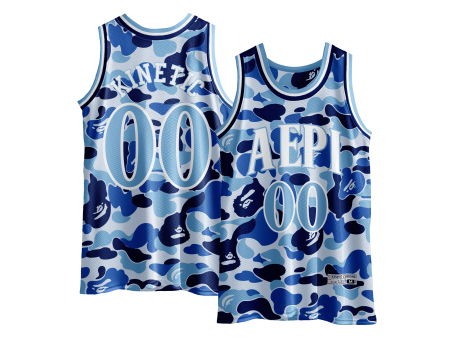 Alpha Epsilon Pi - Blue Camo Basketball Jersey Online