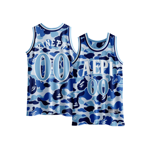 Alpha Epsilon Pi - Blue Camo Basketball Jersey Online