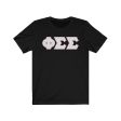 Phi Sig Printed Letters |Marble with Pink Border T-Shirt Hot on Sale