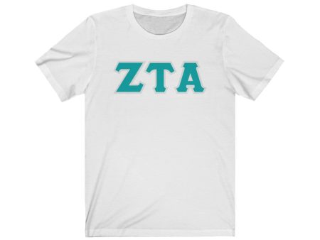 ZTA Printed Letters | Turquoise with Grey Border T-Shirt For Cheap