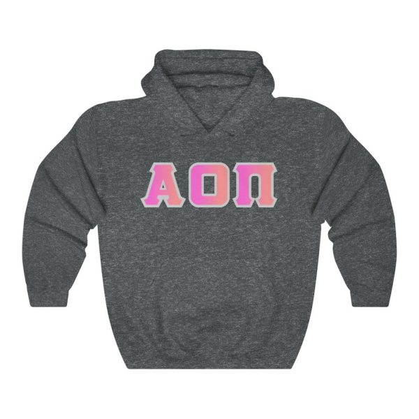 Alpha Omicron Pi Printed Letters | Bubble Gum Hoodie Sale