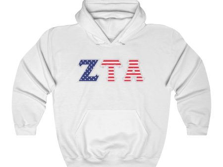 ZTA Printed Letters | American Flag Pattern Hoodie Supply