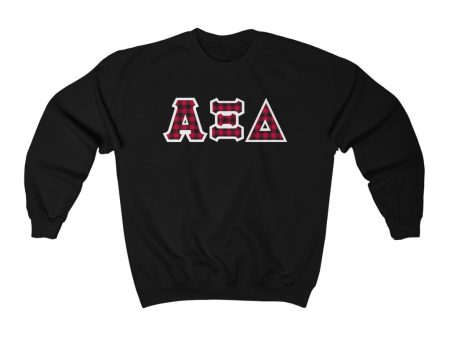 AXiD Printed Letters | Buffalo Plaid Crewneck For Discount