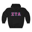 ZTA Printed Letters | Hot Pink & Turquoise Border Hoodie For Discount