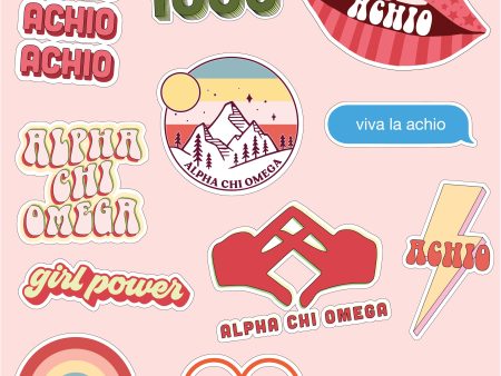 Alpha Chi Omega Girl Power Sticker Sheet Supply