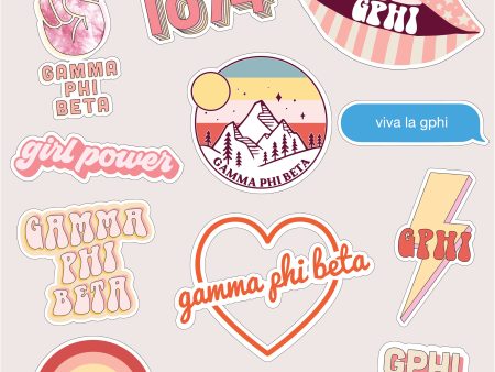 Gamma Phi Beta Girl Power Sticker Sheet Fashion