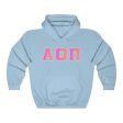 Alpha Omicron Pi Printed Letters | Bubble Gum Hoodie Sale