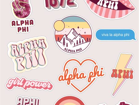 Alpha Phi Girl Power Sticker Sheet Discount