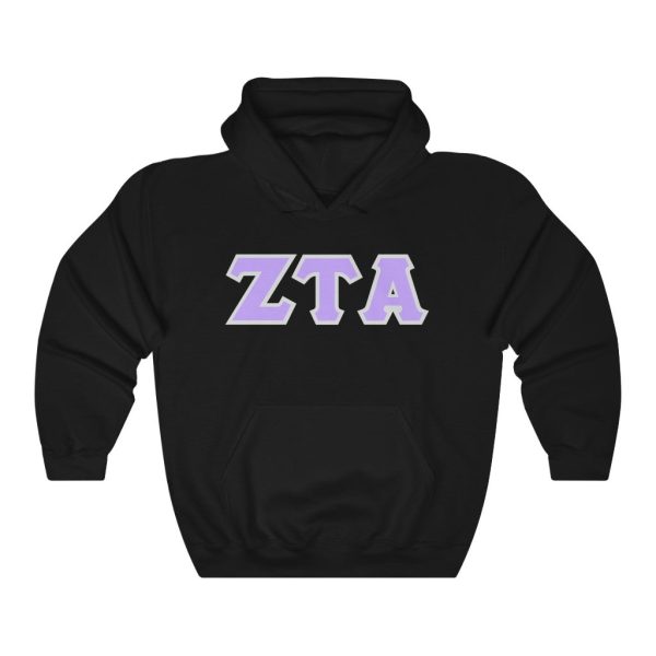 ZTA Printed Letters | Violet with Grey Border Hoodie Online now