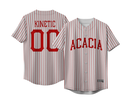 Acacia - Red Pinstripe Baseball Jersey on Sale