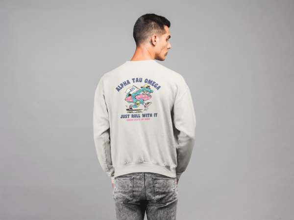 Alpha Tau Omega Graphic Crewneck Sweatshirt | Alligator Skater For Cheap