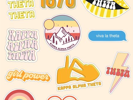 Kappa Alpha Theta Girl Power Sticker Sheet Online Hot Sale