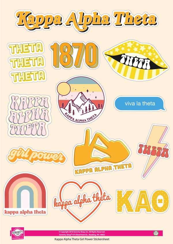 Kappa Alpha Theta Girl Power Sticker Sheet Online Hot Sale