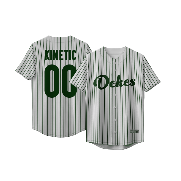 Delta Kappa Epsilon - Green Pinstripe Baseball Jersey on Sale