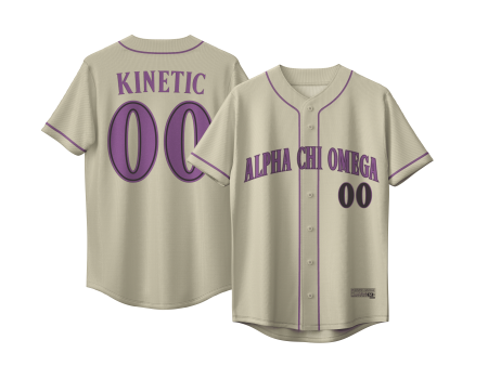 Alpha Chi Omega - Cream Baseball Jersey Cheap