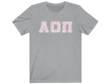 Alpha Omicron Pi Printed Letters | Chalky Hearts T-Shirt Online