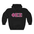 Phi Sigma Sigma Printed Letters | Drk Pink & White Border Hoodie Online