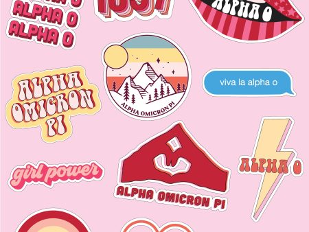 Alpha Omicron Pi Girl Power Sticker Sheet Fashion