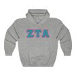 ZTA Printed Letters | Turquoise & Hot Pink Border Hoodie Online now