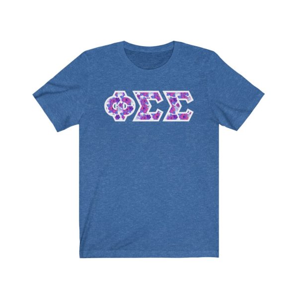 Phi Sigma Sigma Printed Letters | Flora T-Shirt Online