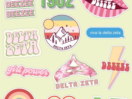 Delta Zeta Girl Power Sticker Sheet For Sale