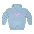 ZTA Printed Letters | Violet with Grey Border Hoodie Online now