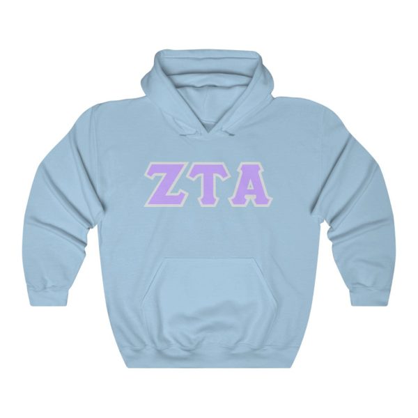 ZTA Printed Letters | Violet with Grey Border Hoodie Online now