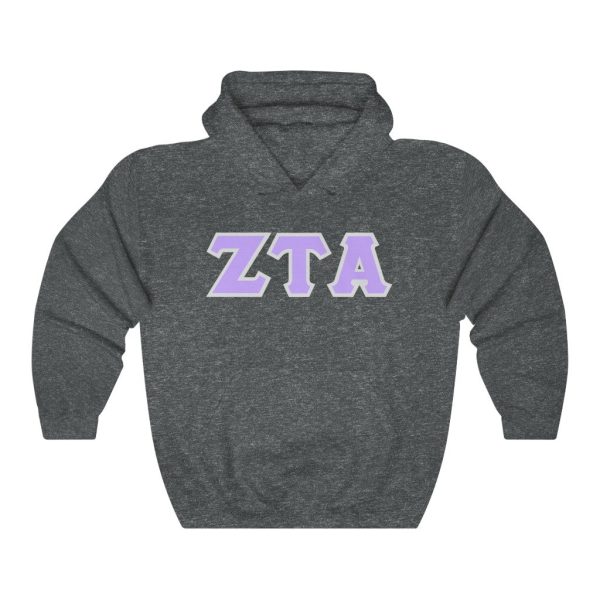 ZTA Printed Letters | Violet with Grey Border Hoodie Online now