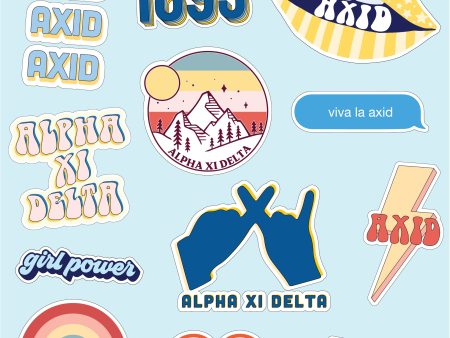 Alpha Xi Delta Girl Power Sticker Sheet Discount