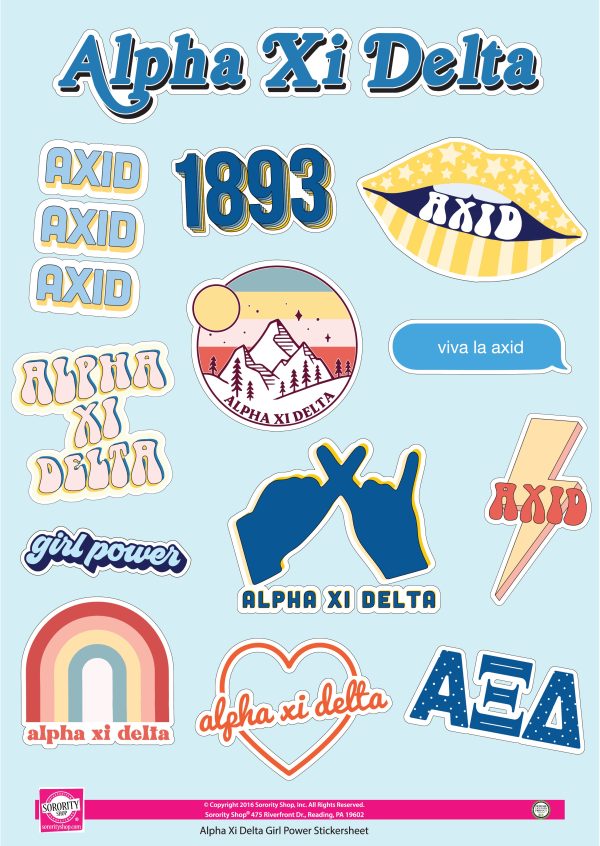 Alpha Xi Delta Girl Power Sticker Sheet Discount