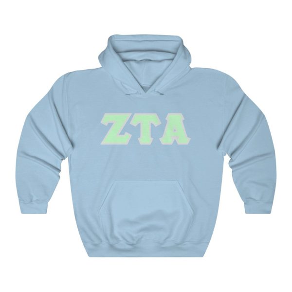 ZTA Printed Letters | Mint with Grey Border Hoodie Online