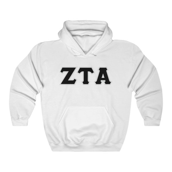 ZTA Printed Letters | Black with Grey Border Hoodie For Discount