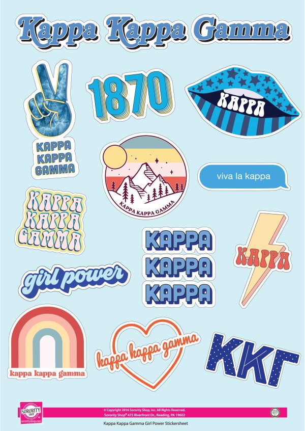 Kappa Kappa Gamma Girl Power Sticker Sheet on Sale