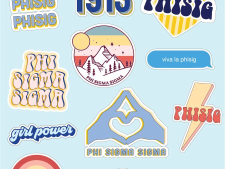 Phi Sigma Sigma Girl Power Sticker Sheet Cheap