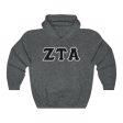 ZTA Printed Letters | Black with Grey Border Hoodie For Discount