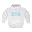 ZTA Printed Letters | Cyan with Grey Border Hoodie Supply