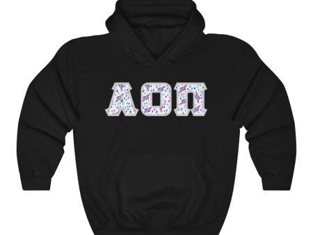 Alpha Omicron Pi Printed Letters | Bayside White Hoodie Online now