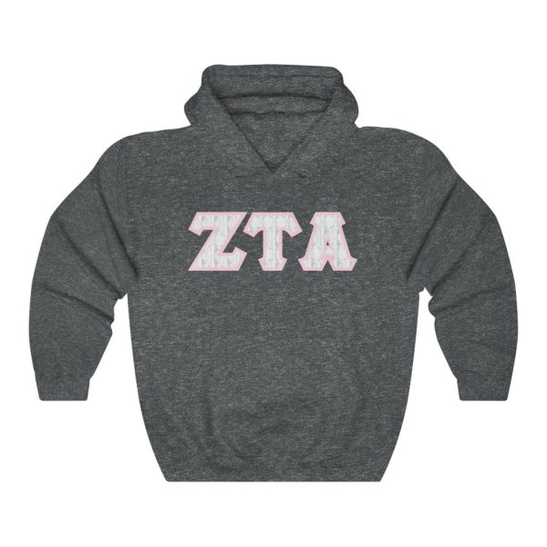 ZTA Printed Letters | Marble with Pink Border Hoodie Cheap