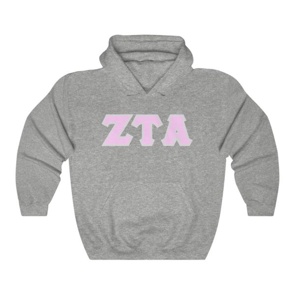 ZTA Printed Letters | Light Pink with Grey Border Hoodie Fashion