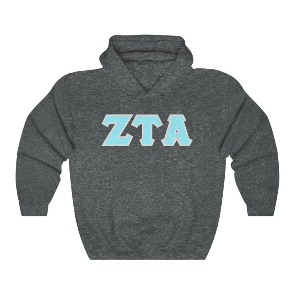 ZTA Printed Letters | Cyan with Grey Border Hoodie Supply