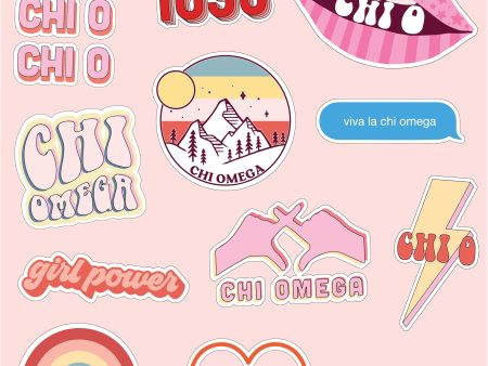 Chi Omega Girl Power Sticker Sheet For Sale